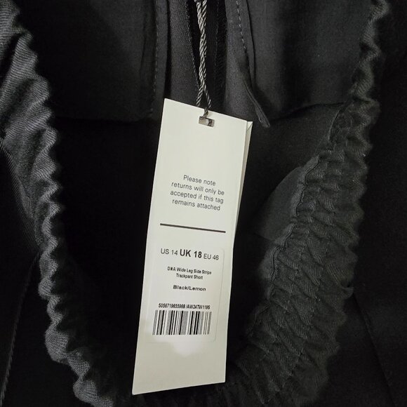 ME+EM Side Stripe Track Pant 14 US 18 UK Wide Leg Trouser Black Zip Pockets NEW - Picture 11 of 15